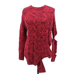 Zoe Jordan Haston Cashmere Wool Cut Out Sweater Jumper Red Black Distressed XS